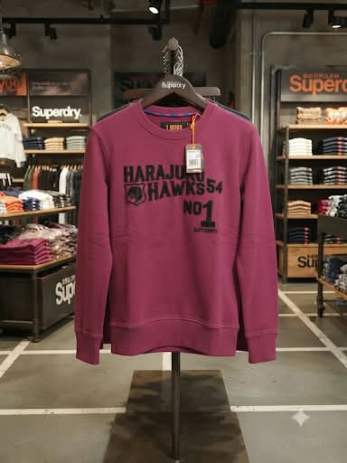 Premium Exclusive High-End Quality Soft Burgundy Graphic Crew-Neck Sweatshirt