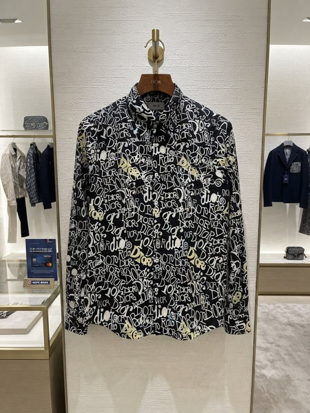 Premium Exclusive High-End Quality Black Graffiti Print Long Sleeve Shirt