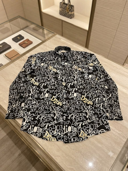 Premium Exclusive High-End Quality Black Graffiti Print Long Sleeve Shirt