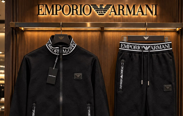 Premium Exclusive High-End Quality Black Full-Zip Tracksuit Set with Logo Trim