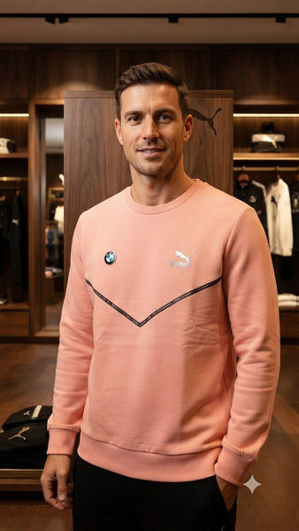 Premium Exclusive High-End Quality Soft Pink Crew-Neck Sweatshirt Regular Fit