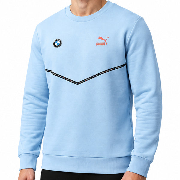 Premium Exclusive High-End Quality Soft Blue Crew-Neck Sweatshirt Regular Fit