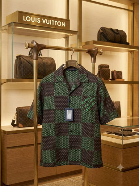 Premium Exclusive High-End Quality Green & Brown Checkered Short Sleeve Shirt