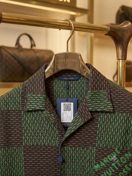 Premium Exclusive High-End Quality Green & Brown Checkered Short Sleeve Shirt