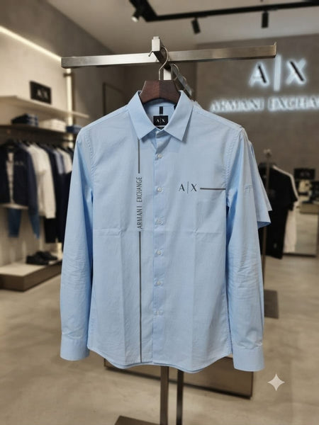 Refined Sky Blue Premium Long Sleeve Button-Up Shirt
