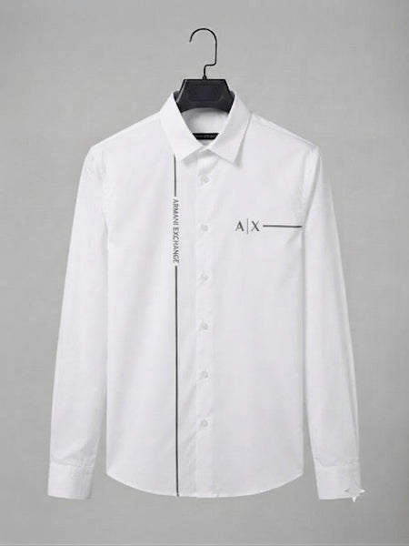Classic Pure White Premium Long Sleeve Button-Down Shirt