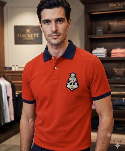 Premium Short Sleeve Polo Tee with Contrast Details