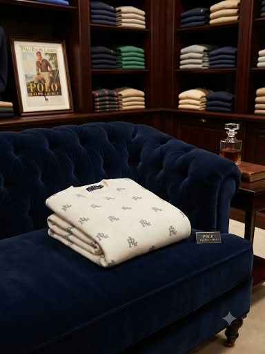 Premium Cream Monogram Crewneck Pullover