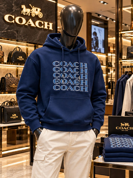 Premium Exclusive High-End Quality Navy Blue Graphic Print Hoodie