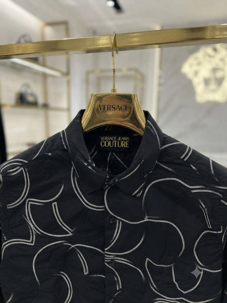 Premium Exclusive High-End Quality Black Geometric Print Long Sleeve Shirt