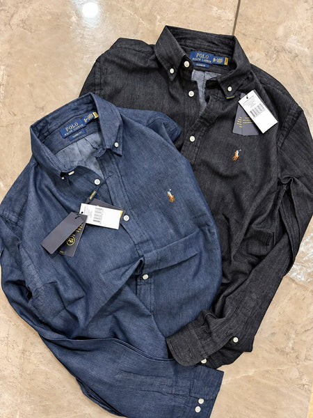 Premium Exclusive High-End Quality Soft Chambray Denim Button-Down Shirt