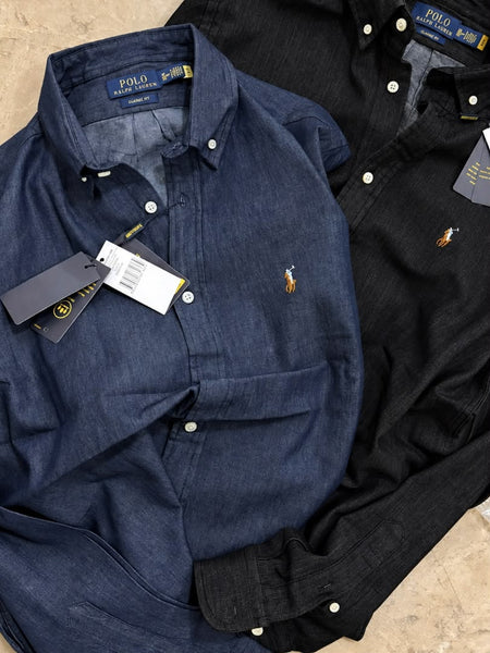 Premium Exclusive High-End Quality Soft Chambray Denim Button-Down Shirt