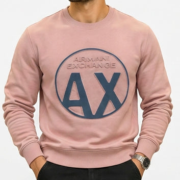 Premium Exclusive High-End Quality Soft Pink Crew-Neck Sweatshirt with Circular Logo