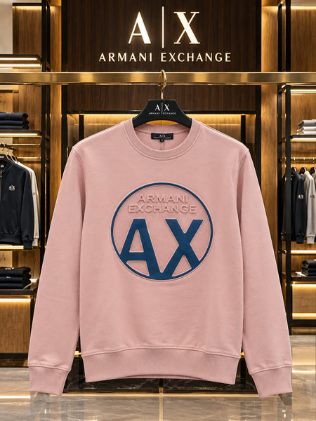 Premium Exclusive High-End Quality Soft Pink Crew-Neck Sweatshirt with Circular Logo