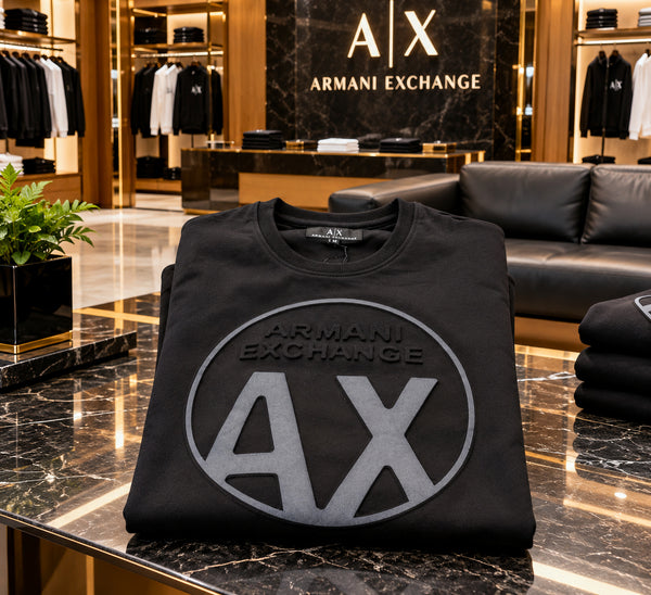 Premium Exclusive High-End Quality Black Crew-Neck Sweatshirt with Circular Logo