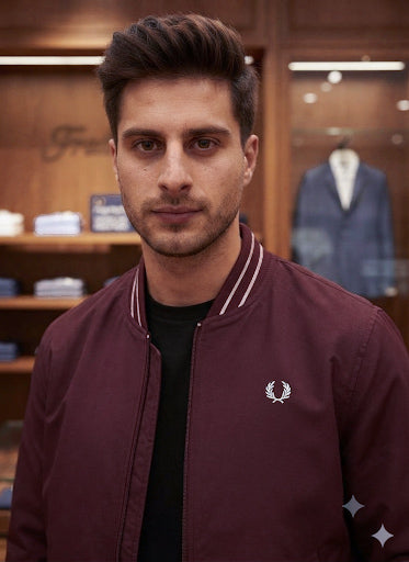 Premium Exclusive High-End Quality Burgundy Bomber Jacket with Contrast Trim