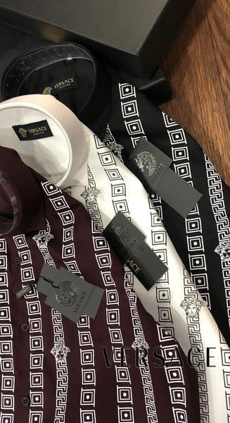 Premium Exclusive High-End Quality Geometric Pattern Long Sleeve Button Shirt