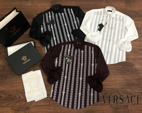 Premium Exclusive High-End Quality Geometric Pattern Long Sleeve Button Shirt