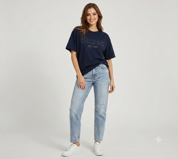 Premium Exclusive High-End Quality Oversized Rhinestone Graphic Tee