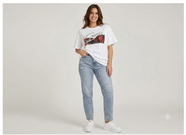 Premium Exclusive High-End Quality Oversized Rhinestone Graphic Tee