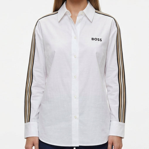Premium Exclusive High-End Quality Women’s Regular Fit Shirt with Sleeve Stripe Detail