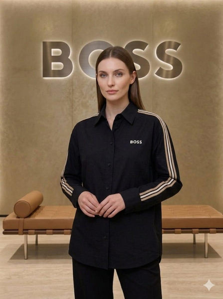 Premium Exclusive High-End Quality Women’s Regular Fit Shirt with Sleeve Stripe Detail