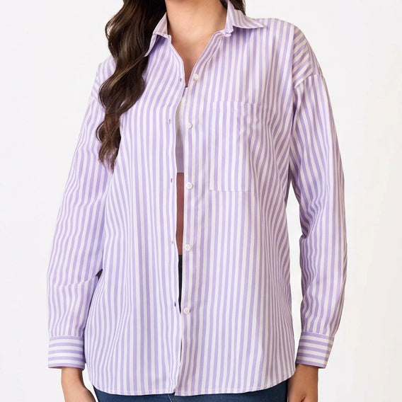 Premium Exclusive High-End Quality Women’s Regular Fit Striped Button-Down Shirt