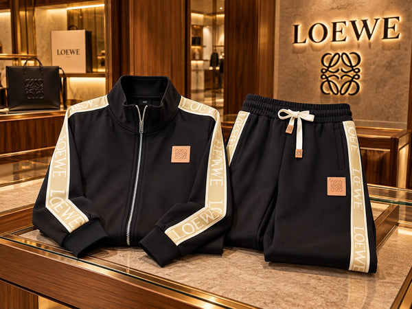 Premium Exclusive High-End Quality Black Tracksuit Set with Contrast Side Stripes