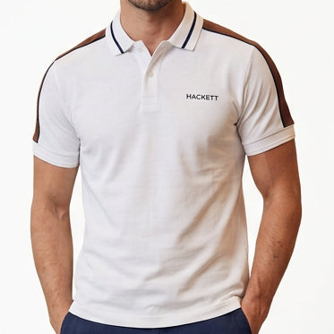 Premium Exclusive High-End Quality Contrast Stripe Short Sleeve Polo Tee