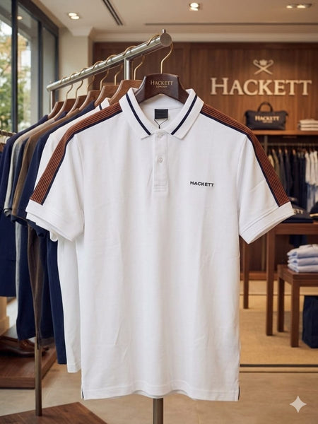 Premium Exclusive High-End Quality Contrast Stripe Short Sleeve Polo Tee