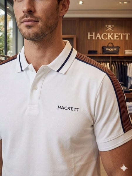 Premium Exclusive High-End Quality Contrast Stripe Short Sleeve Polo Tee