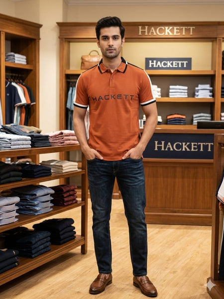 Premium Exclusive High-End Quality Contrast Stripe Short Sleeve Polo Tee