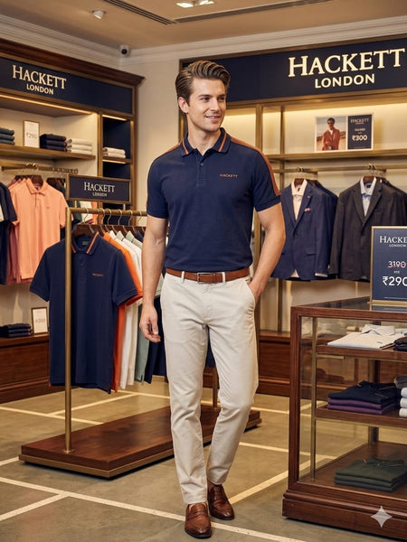 Premium Exclusive High-End Quality Contrast Stripe Short Sleeve Polo Tee