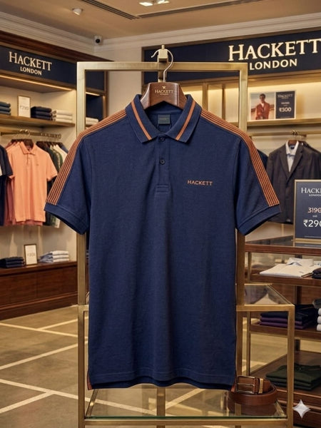 Premium Exclusive High-End Quality Contrast Stripe Short Sleeve Polo Tee