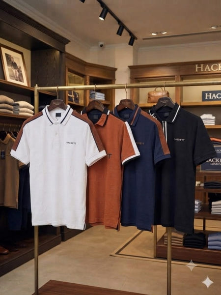 Premium Exclusive High-End Quality Contrast Stripe Short Sleeve Polo Tee
