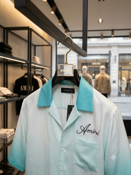 Premium Exclusive High-End Quality Ombre Short Sleeve Camp Collar Shirt