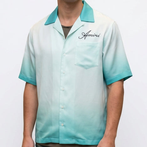 Premium Exclusive High-End Quality Ombre Short Sleeve Camp Collar Shirt