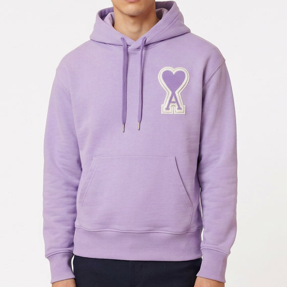 Premium Exclusive High-End Quality Lavender Hoodie with Heart Logo Detail