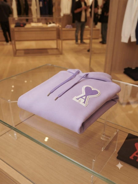 Premium Exclusive High-End Quality Lavender Hoodie with Heart Logo Detail