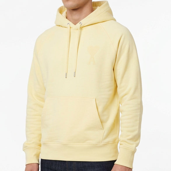 Premium Exclusive High-End Quality Pale Yellow Hoodie with Tonal Heart Logo