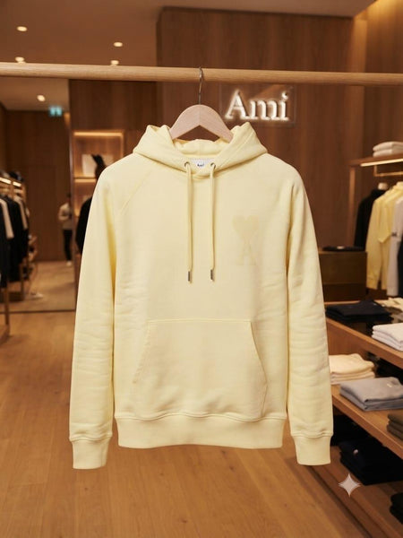 Premium Exclusive High-End Quality Pale Yellow Hoodie with Tonal Heart Logo