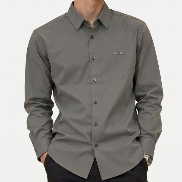 Premium Exclusive High-End Quality Grey Long Sleeve Button-Down Shirt