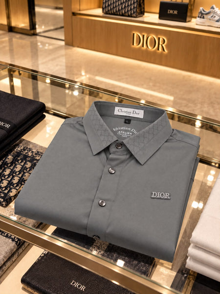Premium Exclusive High-End Quality Grey Long Sleeve Button-Down Shirt