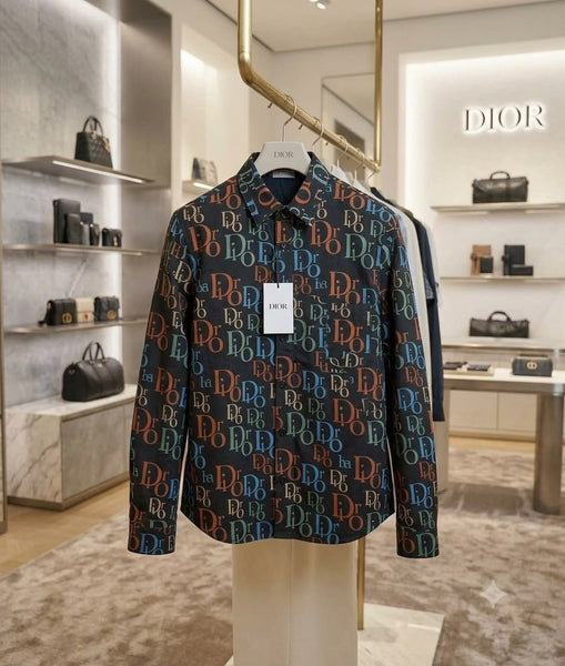 Premium Exclusive Long-Sleeve Button-Up Shirt – Multicolor All-Over Print Design