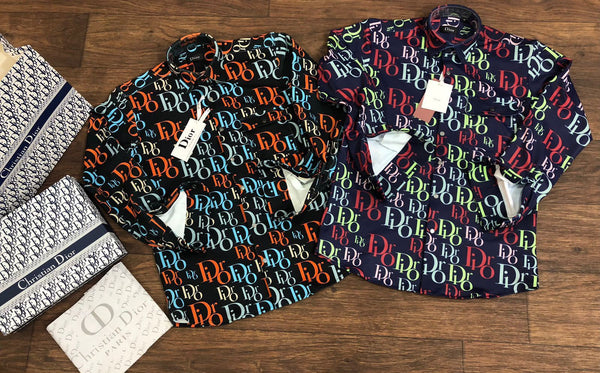 Premium Exclusive Long-Sleeve Button-Up Shirt – Multicolor All-Over Print Design