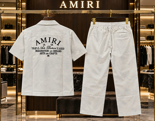 Premium Exclusive White Co-Ord Set – Camp Collar Shirt & Drawstring Pants