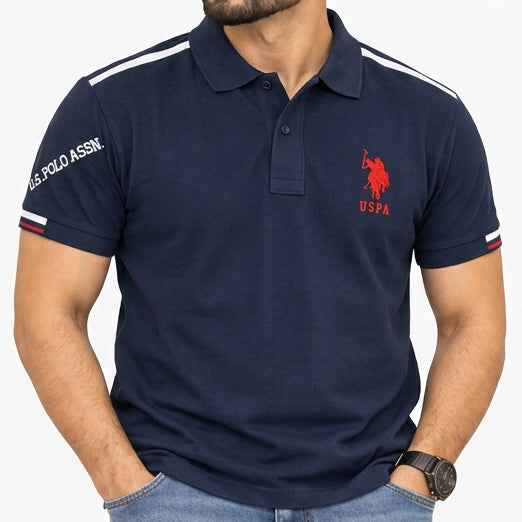 Premium Exclusive Contrast-Stripe Polo Shirt