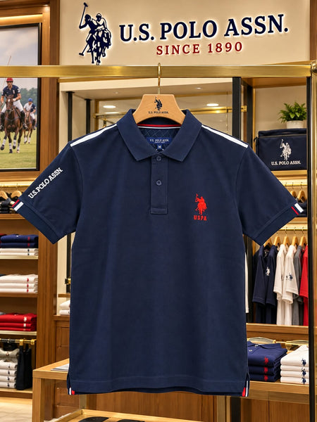 Premium Exclusive Contrast-Stripe Polo Shirt
