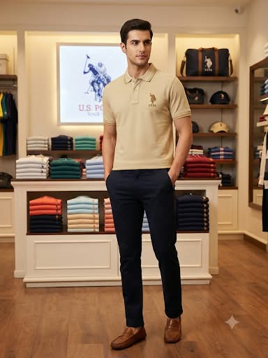 Premium Exclusive Contrast-Stripe Polo Shirt