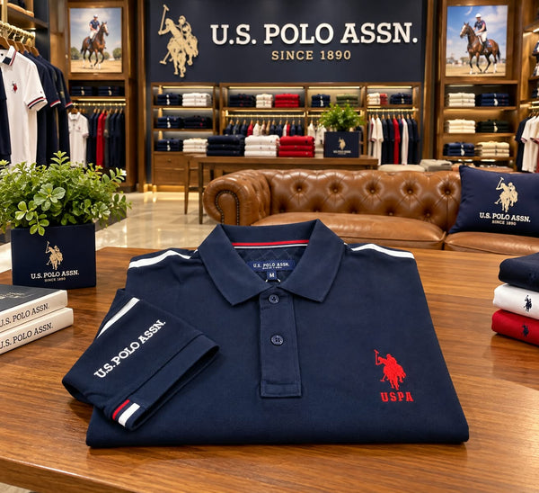 Premium Exclusive Contrast-Stripe Polo Shirt